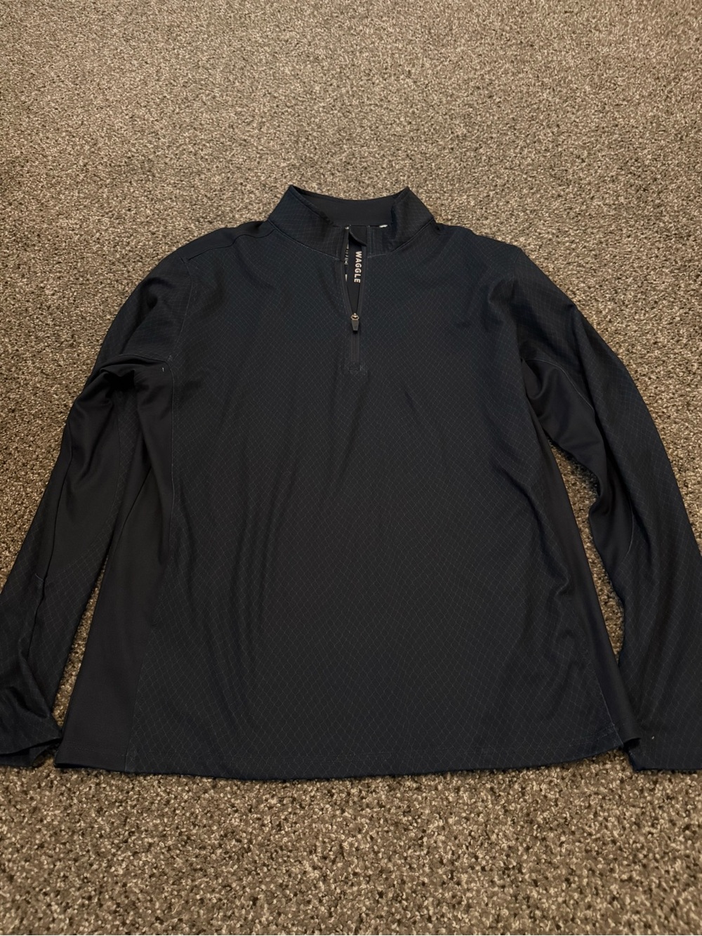 Men's Long Sleeve Black Quarter-Zip Performance Top